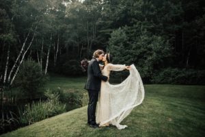 gothic untraditional bride and groom Vermont wedding