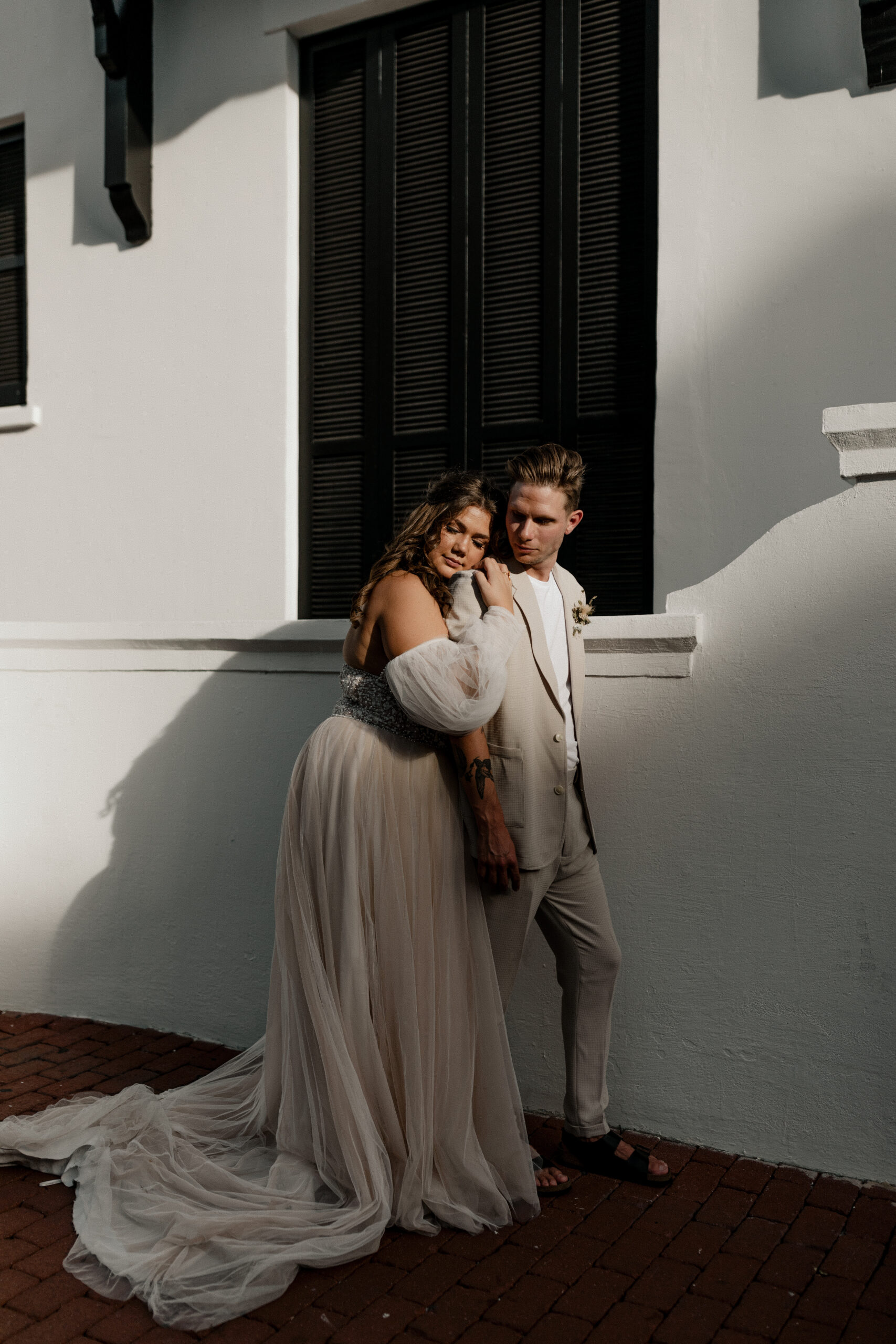 Sarah and Brandon wedding portraits in Alys Beach, FL in 30A